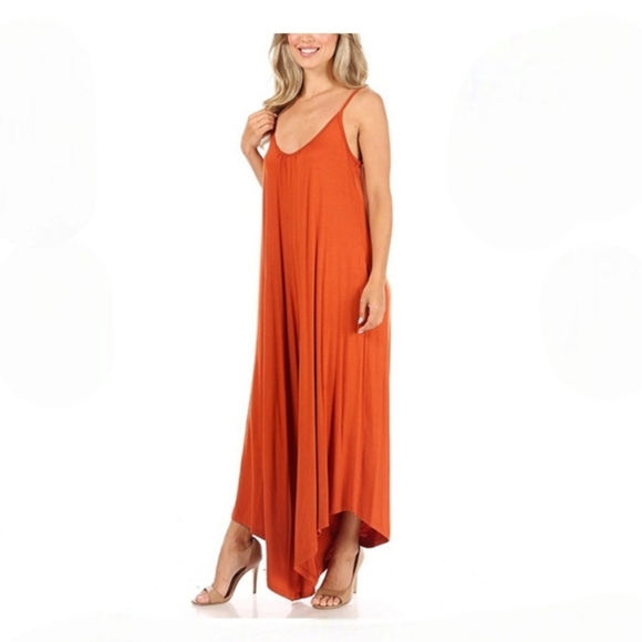 [Esy Studio] Ey Elegant Flowy Orange Jumpsuit Size XL - Picture 1 of 4